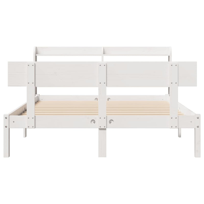 Bed Frame without Mattress White 160x200 cm Solid Wood Pine