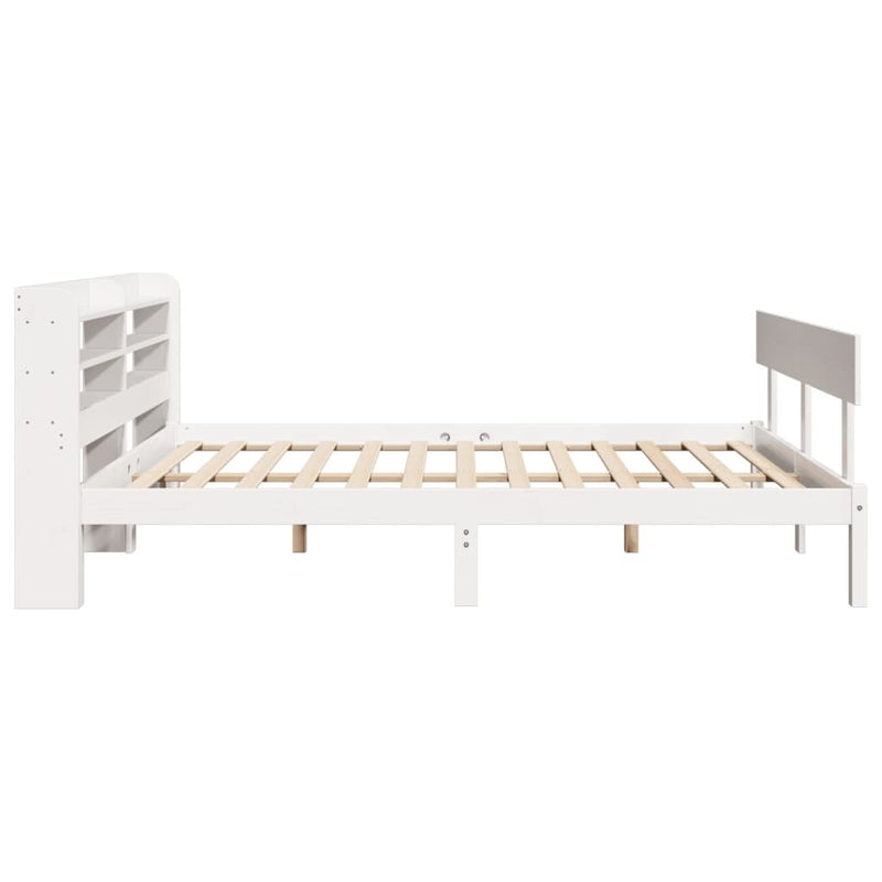 Bed Frame without Mattress White 160x200 cm Solid Wood Pine