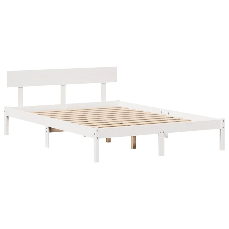 Bed Frame without Mattress White 160x200 cm Solid Wood Pine