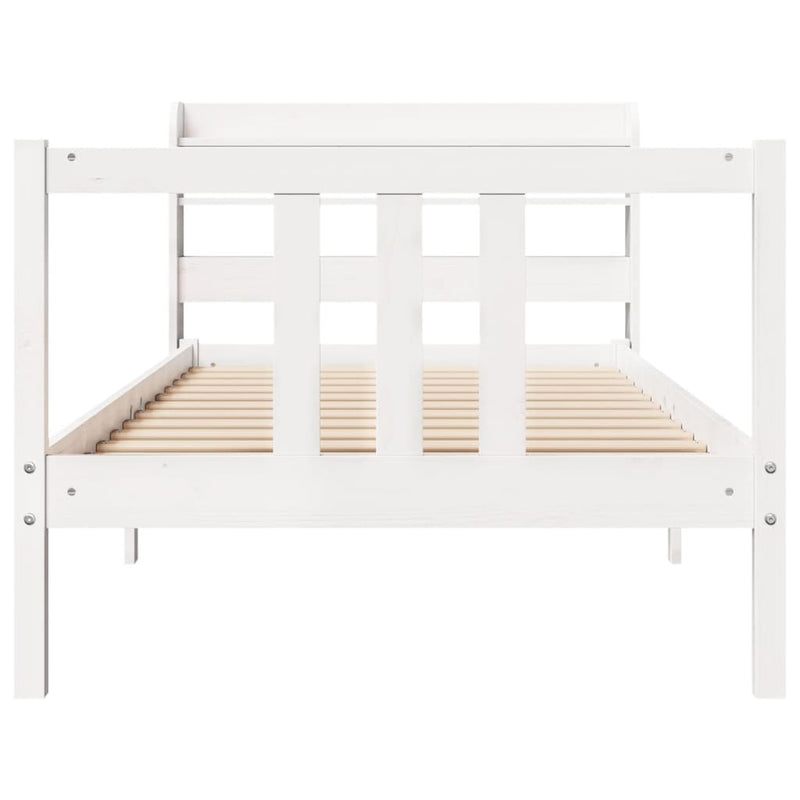 Bed Frame with Headboard without Mattress White 100x200 cm