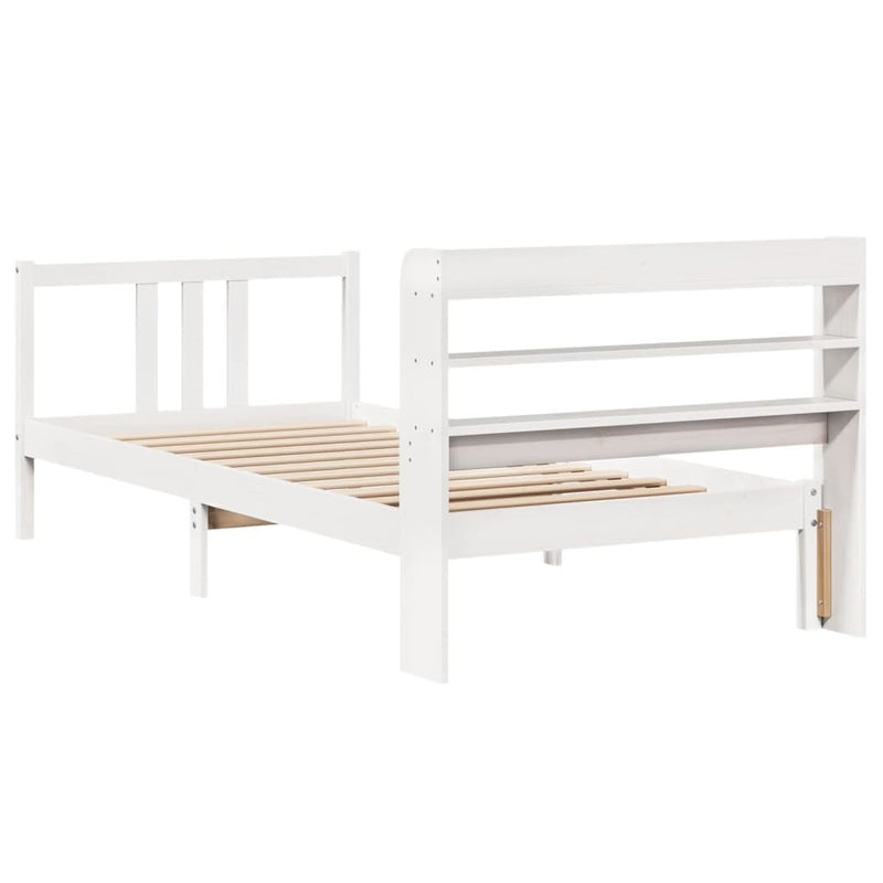 Bed Frame with Headboard without Mattress White 100x200 cm