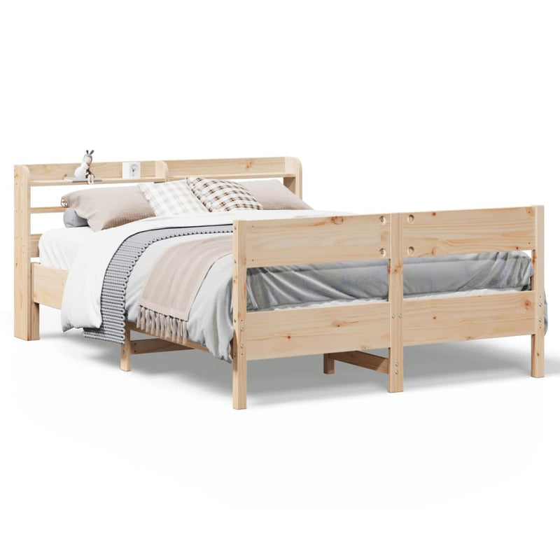 Bed Frame without Mattress 140x200 cm Solid Wood Pine