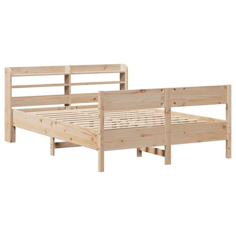 Bed Frame without Mattress 140x200 cm Solid Wood Pine