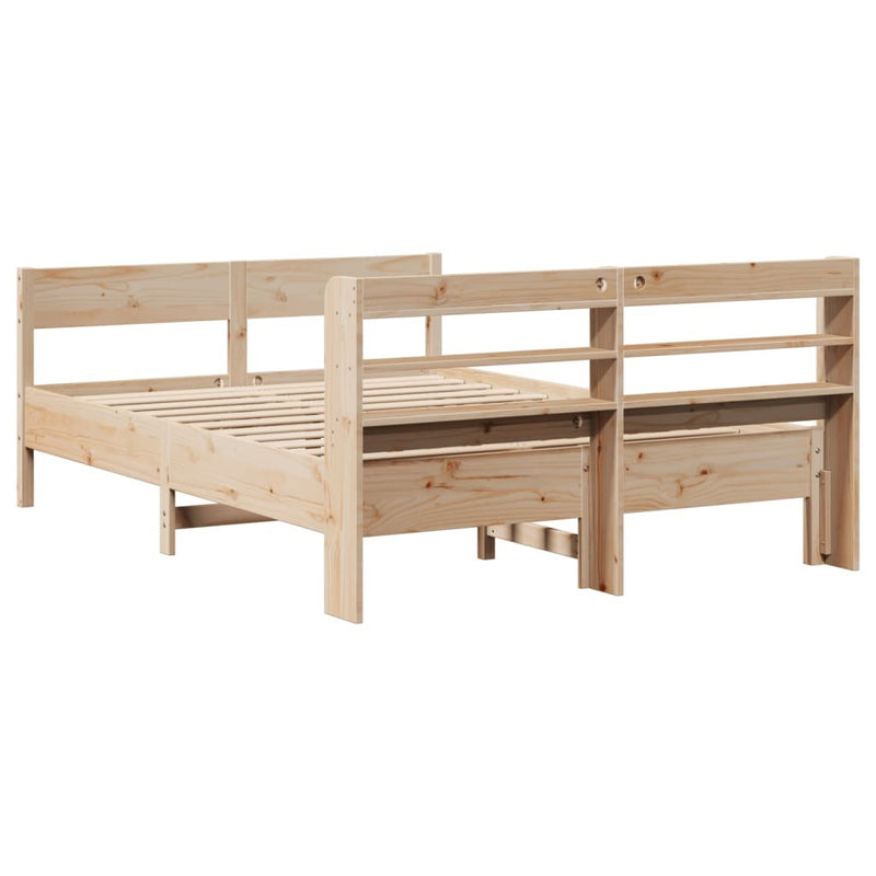 Bed Frame without Mattress 140x200 cm Solid Wood Pine