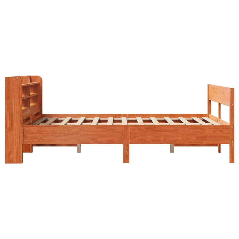 Bed Frame without Mattress Wax Brown 120x200 cm Solid Wood Pine