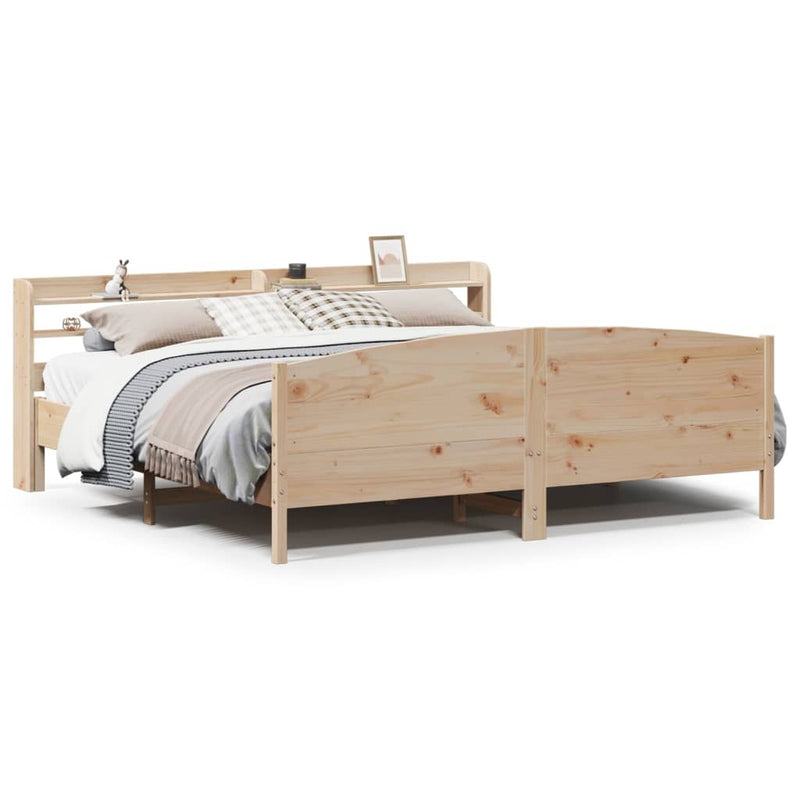 Bed Frame without Mattress 200x200 cm Solid Wood Pine