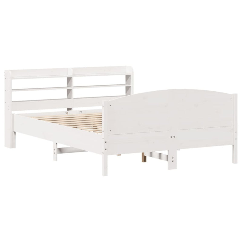 Bed Frame without Mattress White 140x190 cm Solid Wood Pine