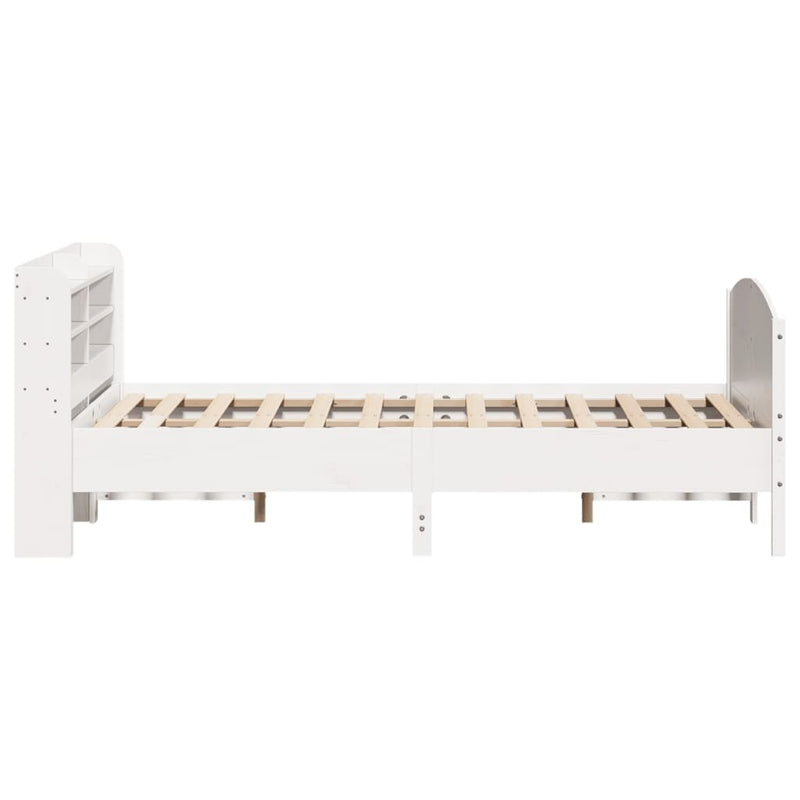 Bed Frame without Mattress White 140x190 cm Solid Wood Pine