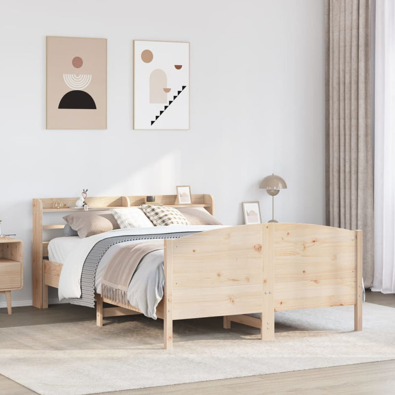 Bed Frame without Mattress 120x190 cm Small Double Solid Wood Pine