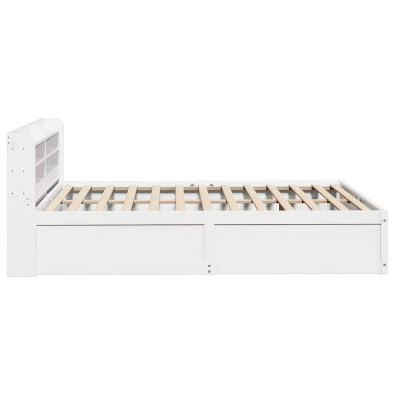 Bed Frame with Headboard White 140x200 cm Solid Wood Pine