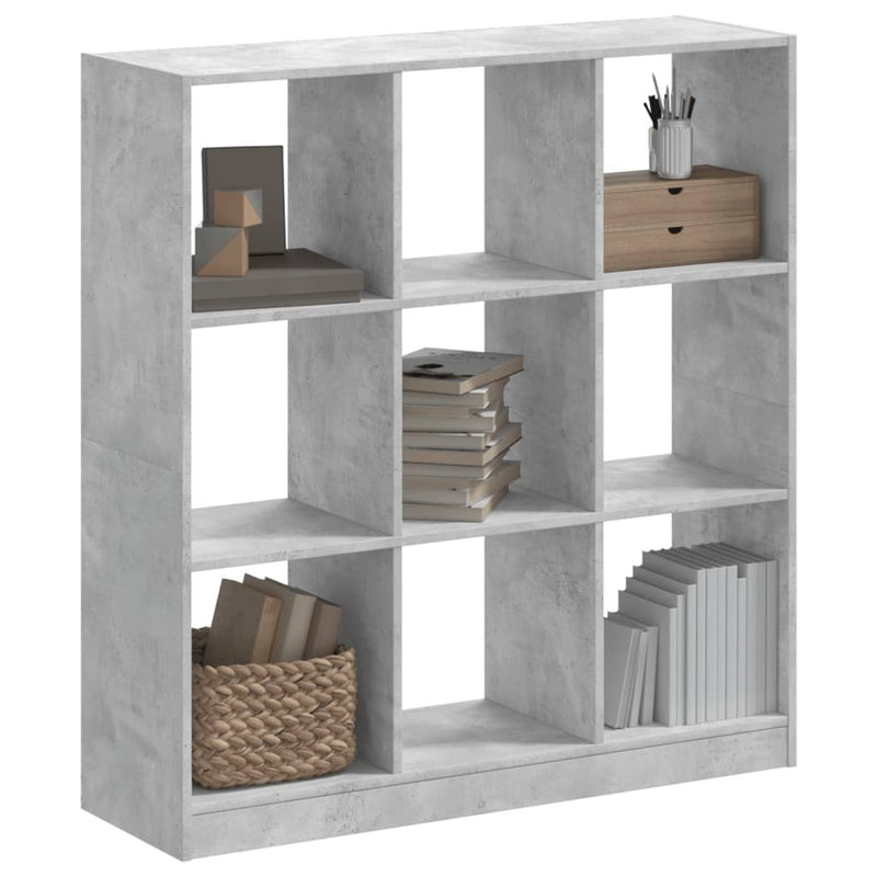 Bookcase Concrete Grey 102x32x108 cm Engineered Wood