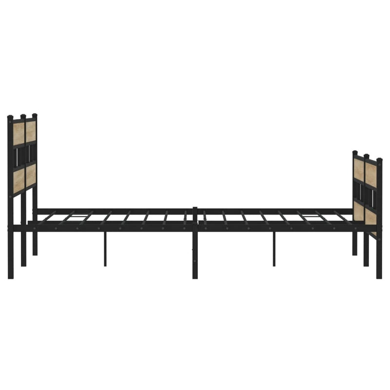 Metal Bed Frame without Mattress Sonoma Oak 180x200 cm Super King