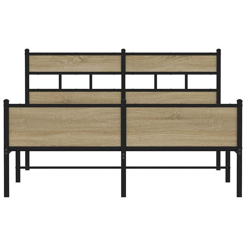 Metal Bed Frame without Mattress Sonoma Oak 160x200 cm