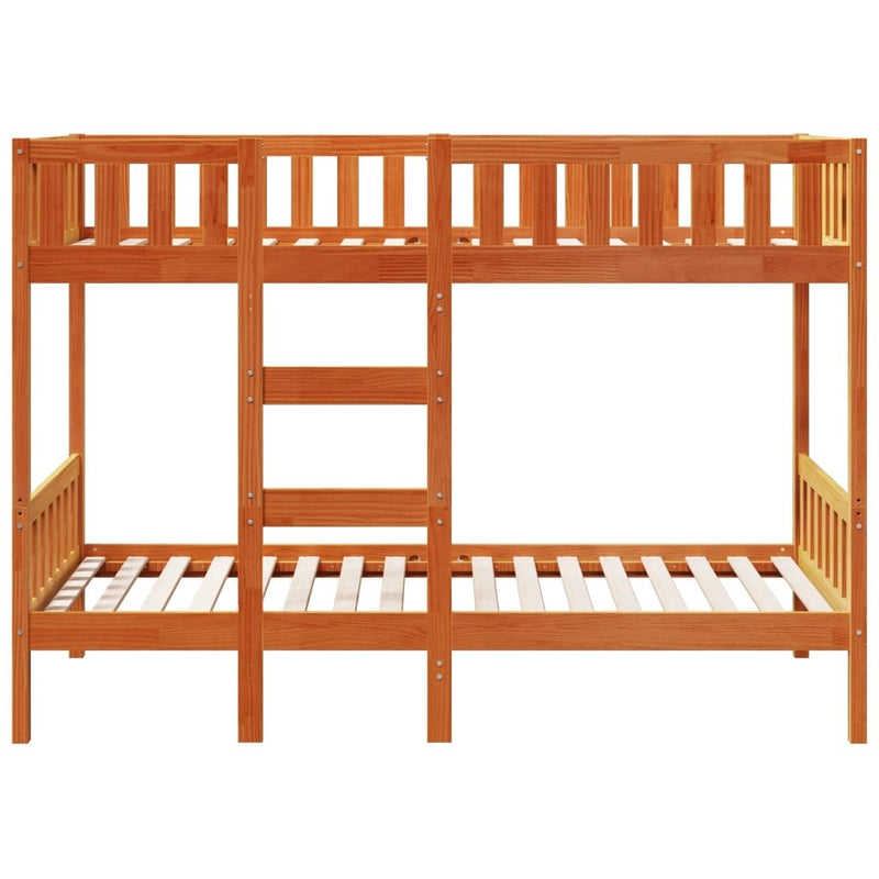 Bunk Bed Wax Brown 75x190 cm Solid Wood Pine