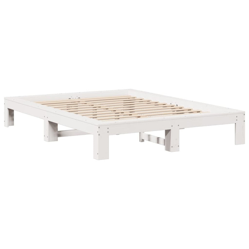 Bed Frame without Mattress White 140x200 cm Solid Wood Pine