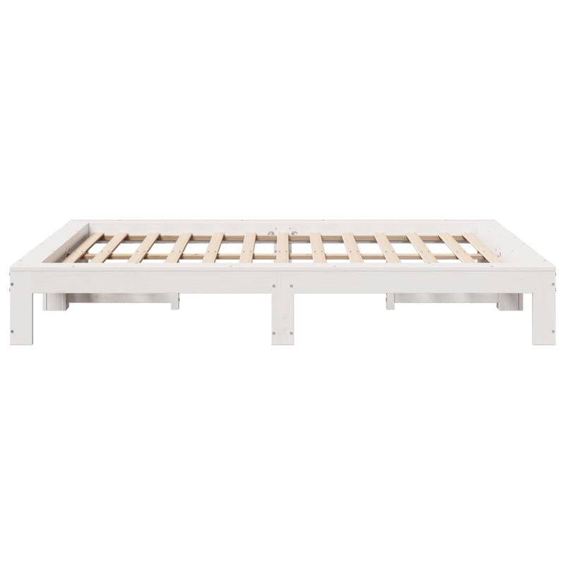 Bed Frame without Mattress White 140x200 cm Solid Wood Pine