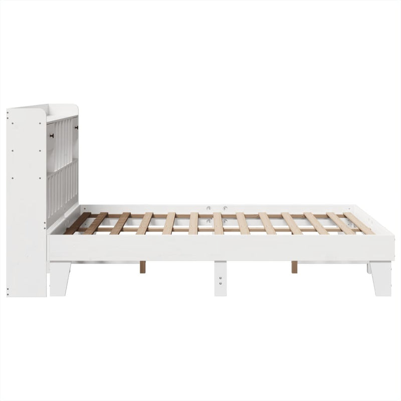 Bed Frame without Mattress White 140x190 cm Solid Wood Pine