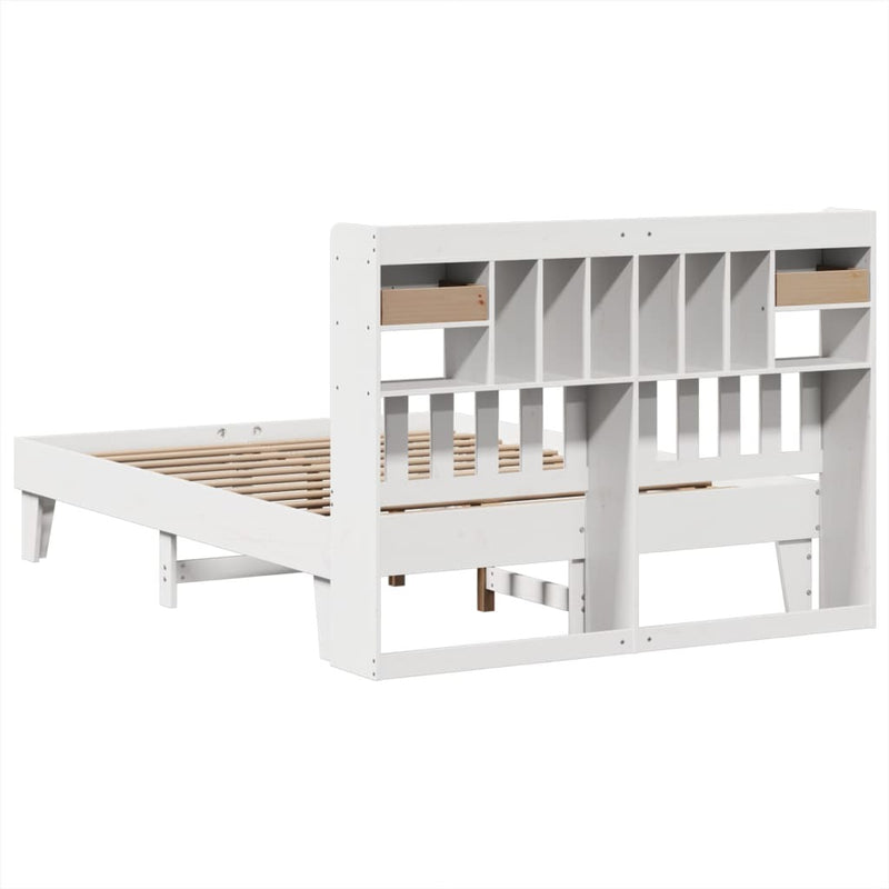 Bed Frame without Mattress White 140x190 cm Solid Wood Pine