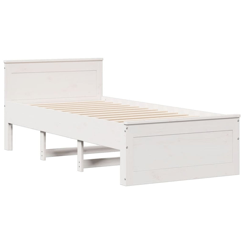 Bookcase Bed without Mattress White 100x200 cm Solid Wood Pine