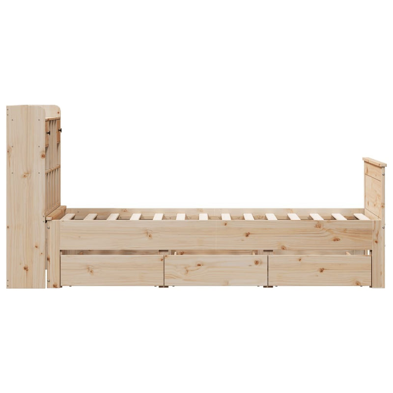 Bookcase Bed without Mattress 75x190 cm Small Single Solid Wood Pine