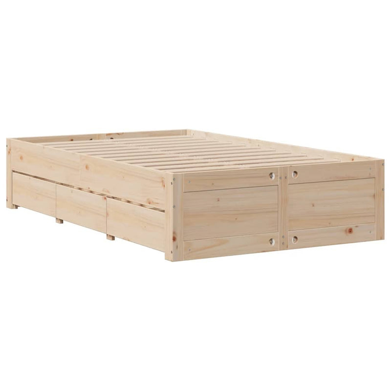 Bookcase Bed without Mattress 120x200 cm Solid Wood Pine