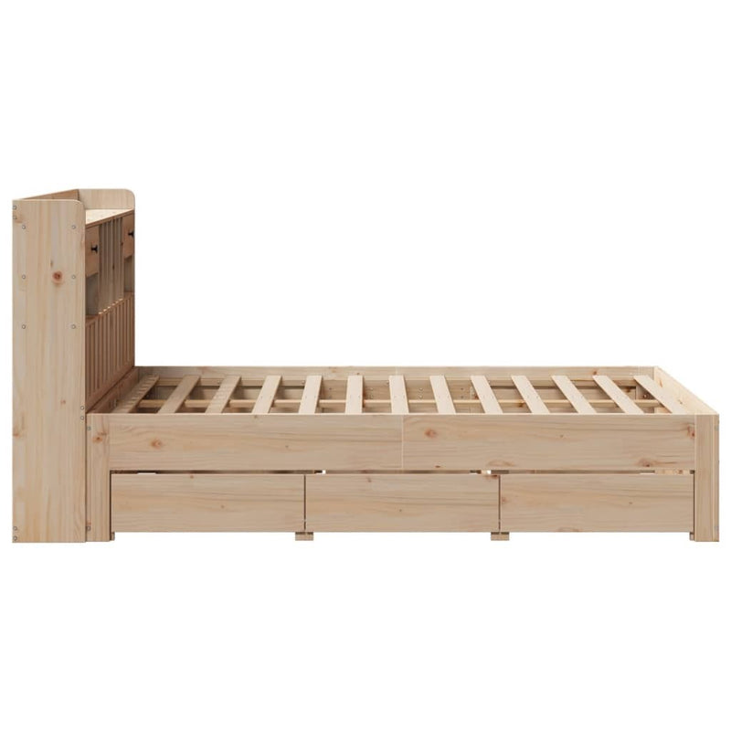 Bookcase Bed without Mattress 120x200 cm Solid Wood Pine