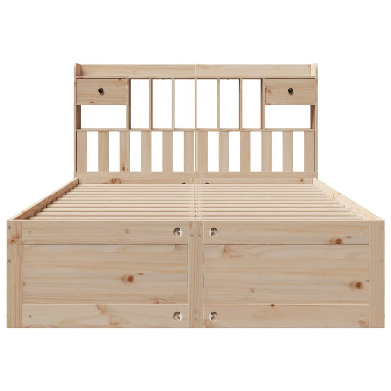 Bookcase Bed without Mattress 140x190 cm Solid Wood Pine