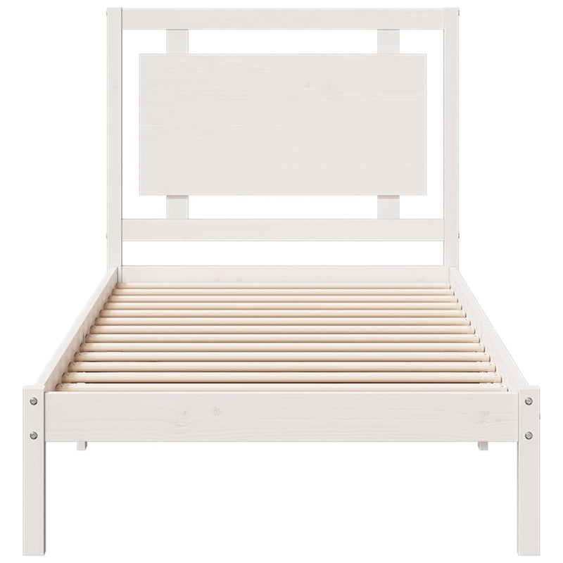 Extra Long Bed Frame without Mattress?White 100x210 cm Solid Wood