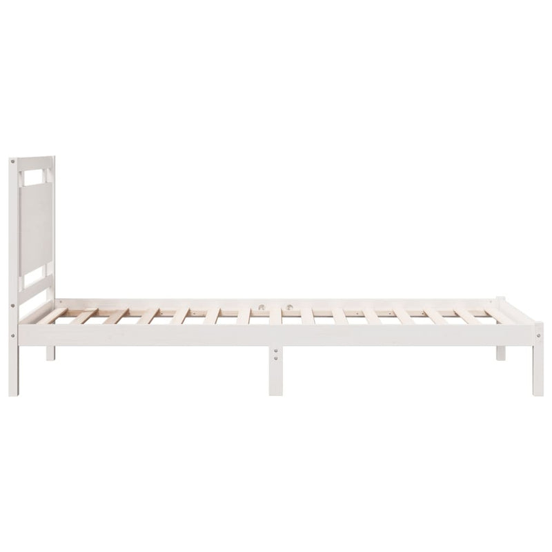 Extra Long Bed Frame without Mattress?White 100x210 cm Solid Wood