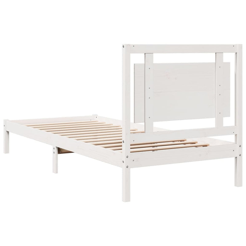 Extra Long Bed Frame without Mattress?White 100x210 cm Solid Wood