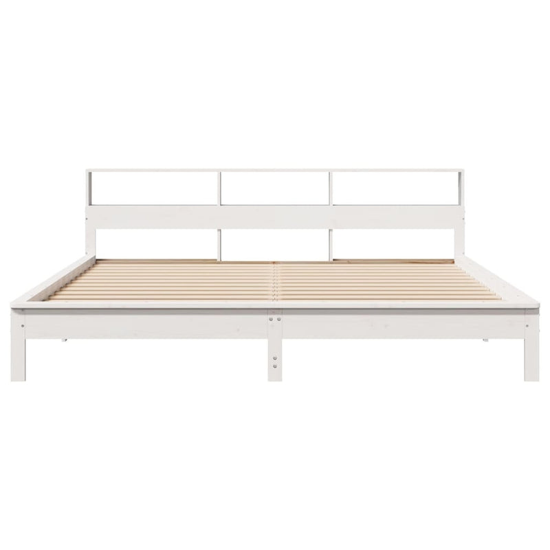 Bed Frame without Mattress White 180x200 cm Super King Solid Wood Pine