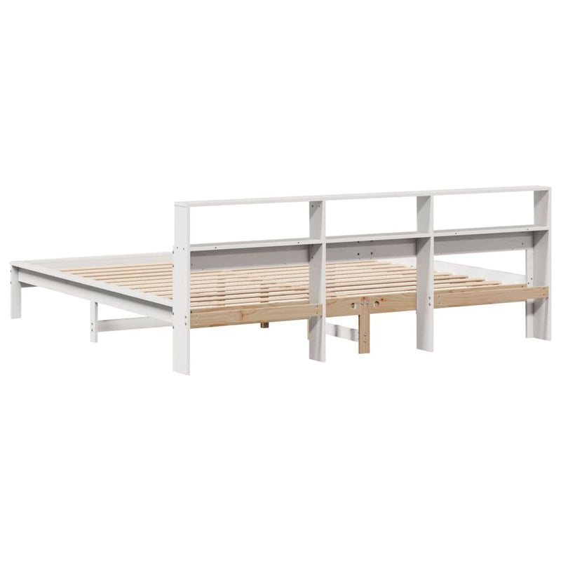 Bed Frame without Mattress White 180x200 cm Super King Solid Wood Pine