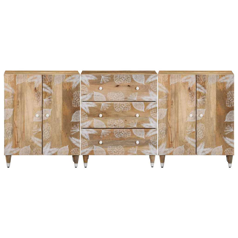 Sideboards 3 pcs 60x33.5x75 cm Solid Wood Mango