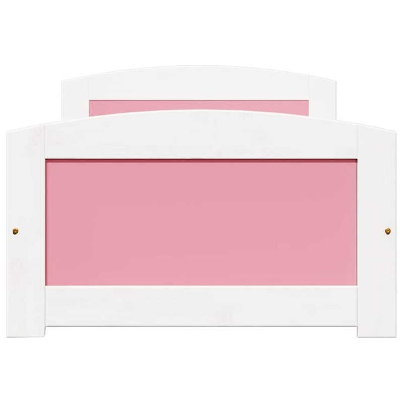 Day Bed with 2 Drawers without Mattress IRUN White&Pink 90x200 cm