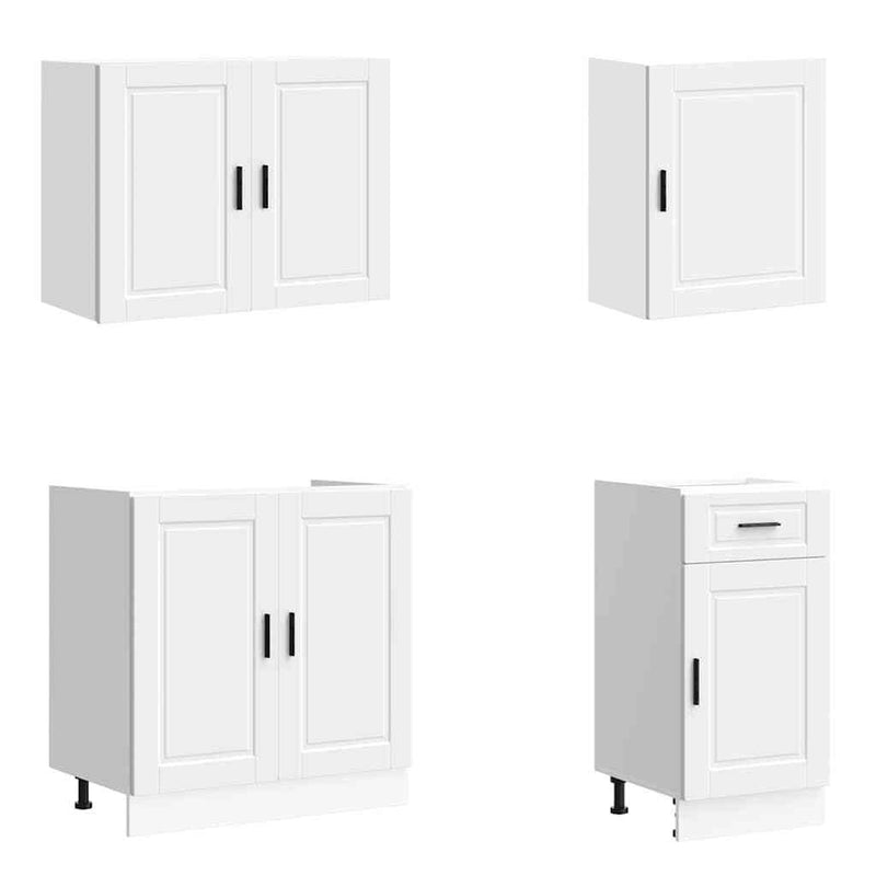 7 Piece Kitchen Cabinet Set Kalmar White Engineered Wood