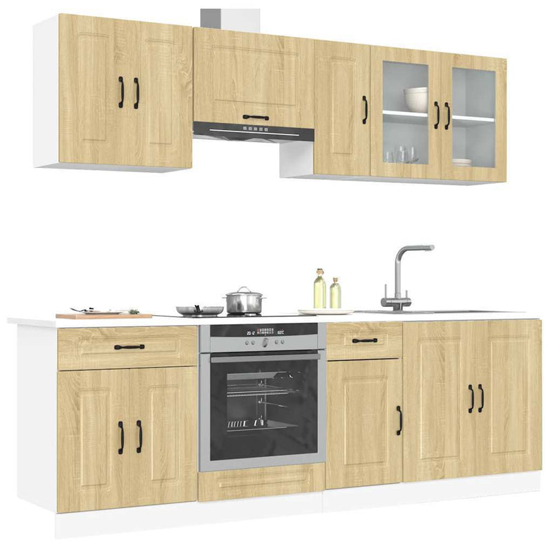 8 Piece Kitchen Cabinet Set Kalmar Sonoma Oak Engineered Wood