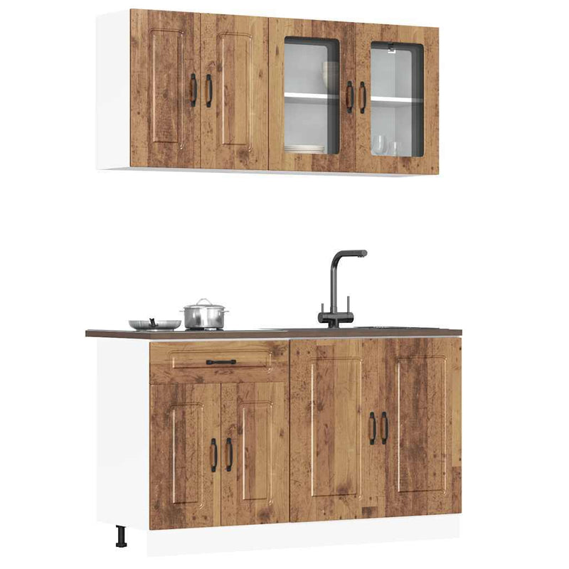 4 Piece Kitchen Cabinet Set Kalmar Old Wood Engineered Wood