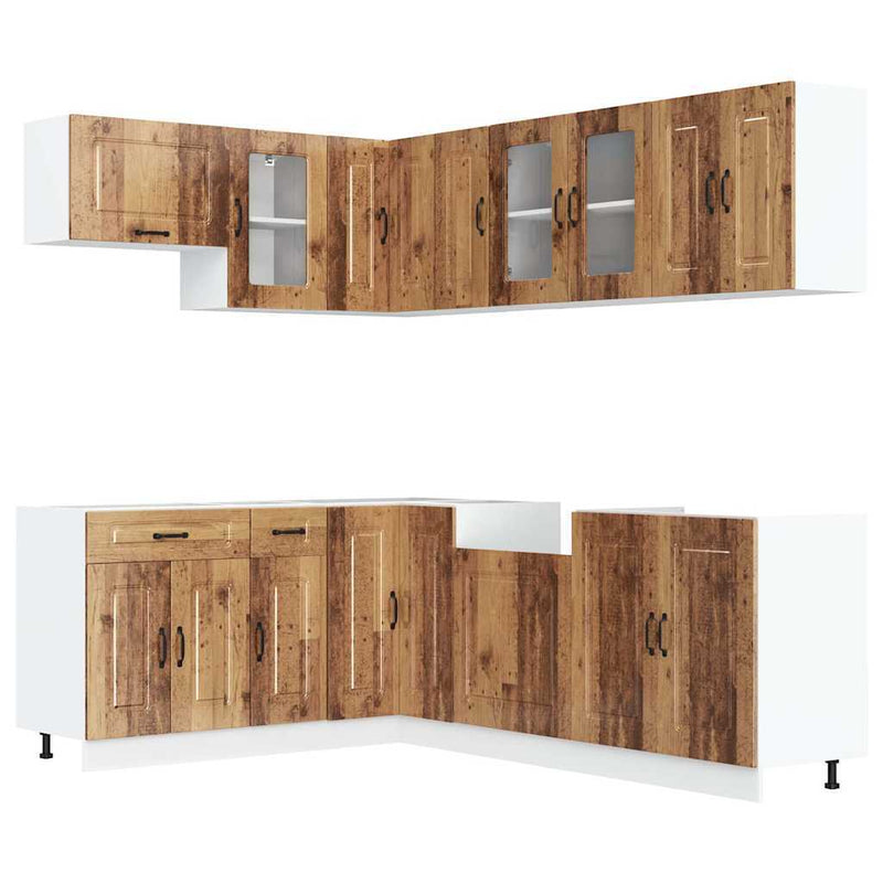 11 Piece Kitchen Cabinet Set Kalmar Old Wood Engineered Wood