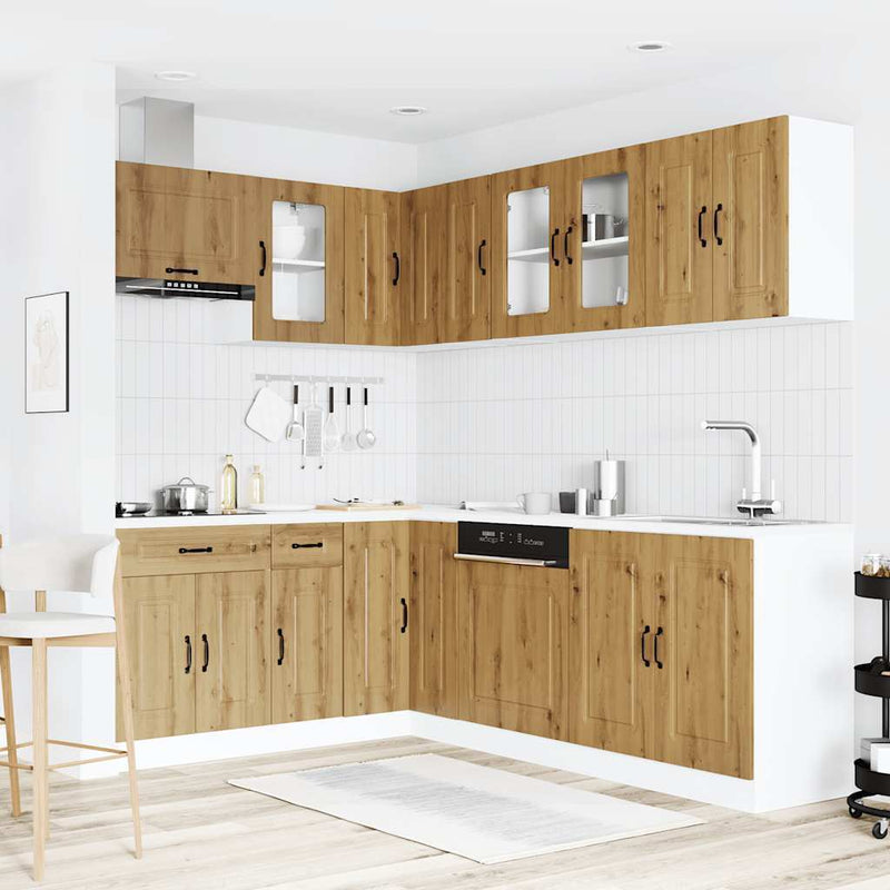 11 Piece Kitchen Cabinet Set Kalmar Artisan Oak Engineered Wood