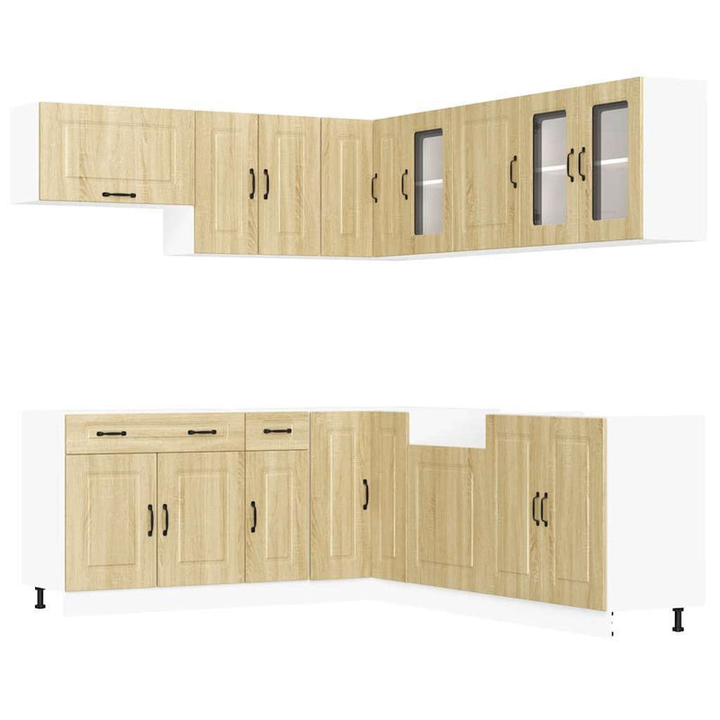 11 Piece Kitchen Cabinet Set Kalmar Sonoma Oak Engineered Wood