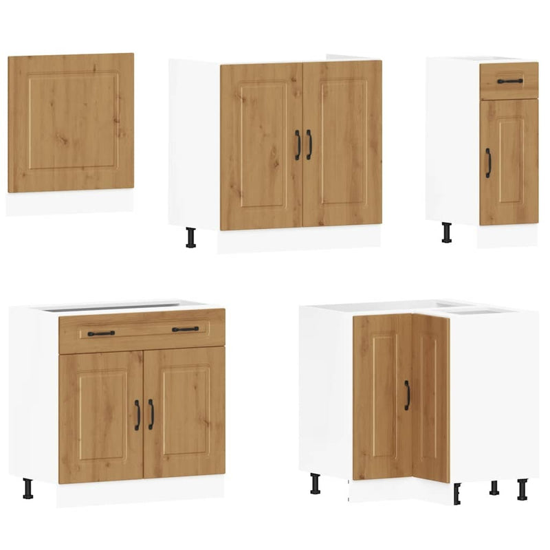 11 Piece Kitchen Cabinet Set Kalmar Artisan Oak Engineered Wood