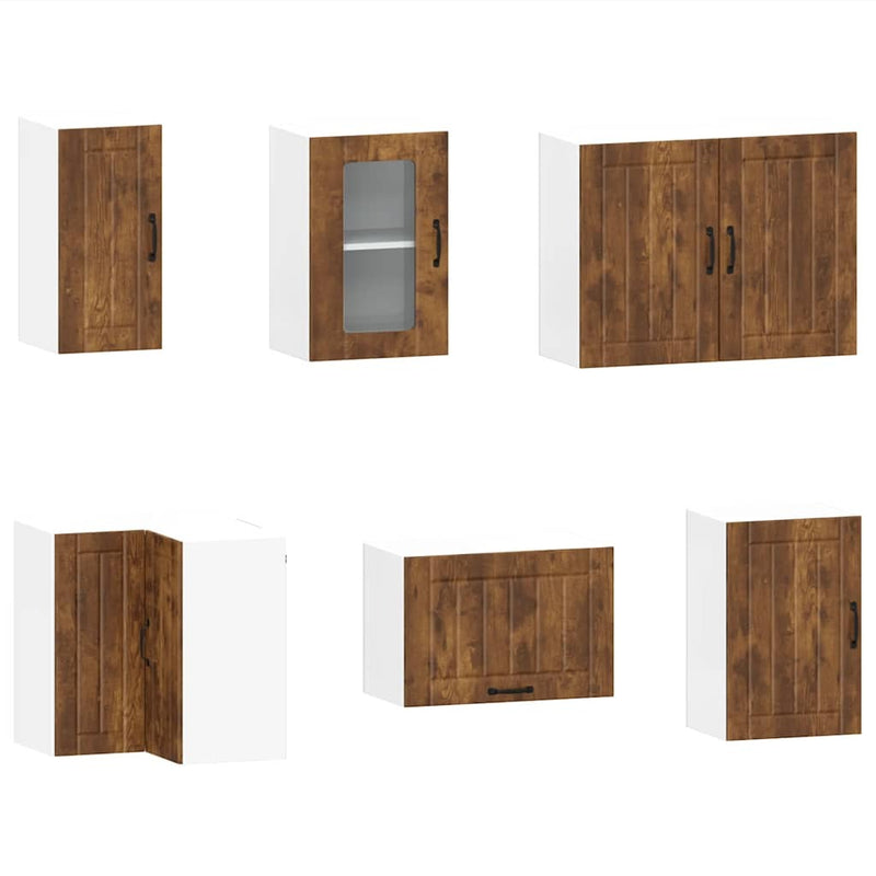 11 Piece Kitchen Cabinet Set Lucca Smoked Oak Engineered Wood