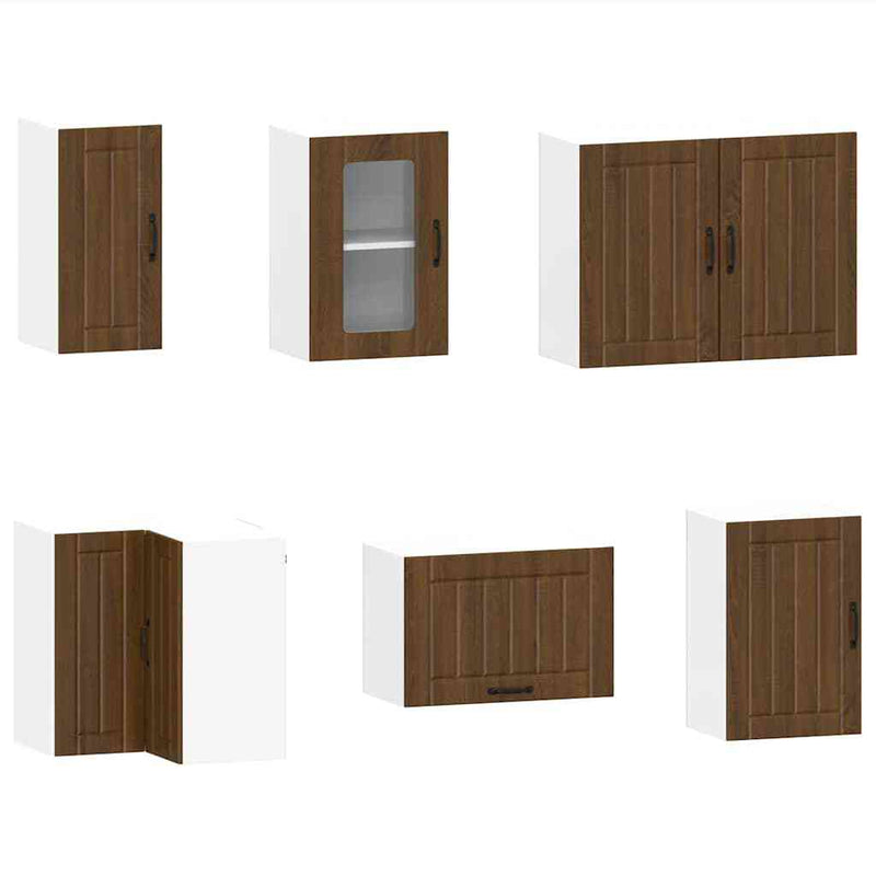 11 Piece Kitchen Cabinet Set Lucca Brown Oak Engineered Wood