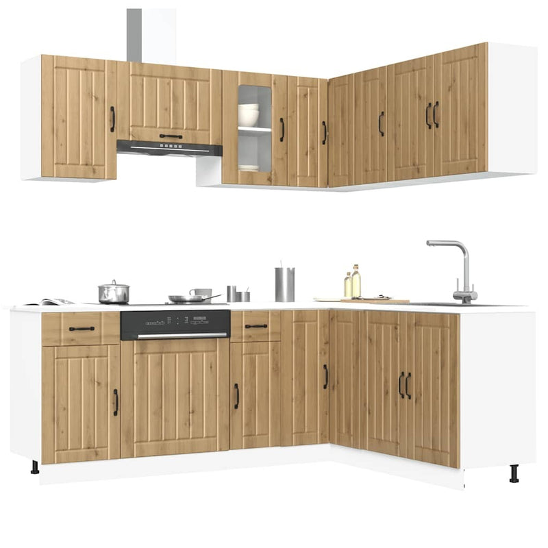 11 Piece Kitchen Cabinet Set Lucca Artisan Oak Engineered Wood