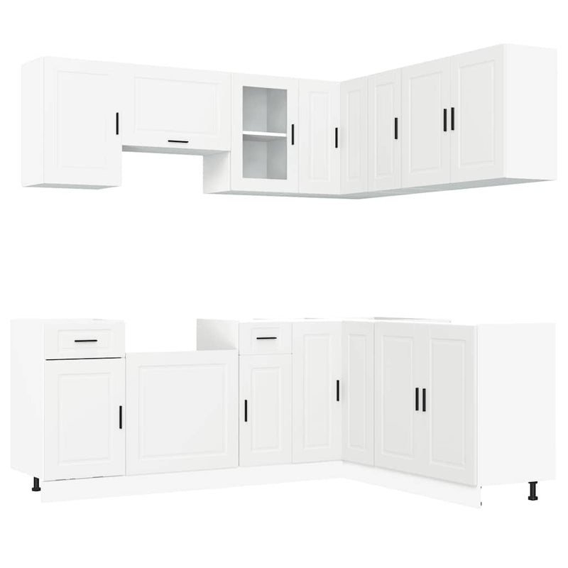 11 Piece Kitchen Cabinet Set Porto White Engineered Wood