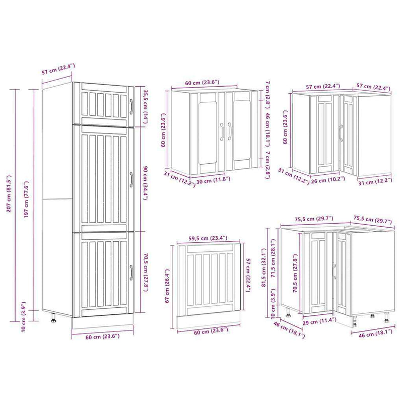 14 Piece Kitchen Cabinet Set Lucca Gloss White Engineered Wood