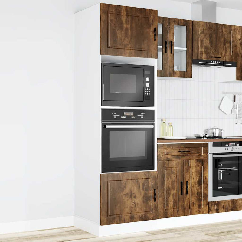 Oven Cabinets 2 pcs Porto Smoked Oak Engineered Wood