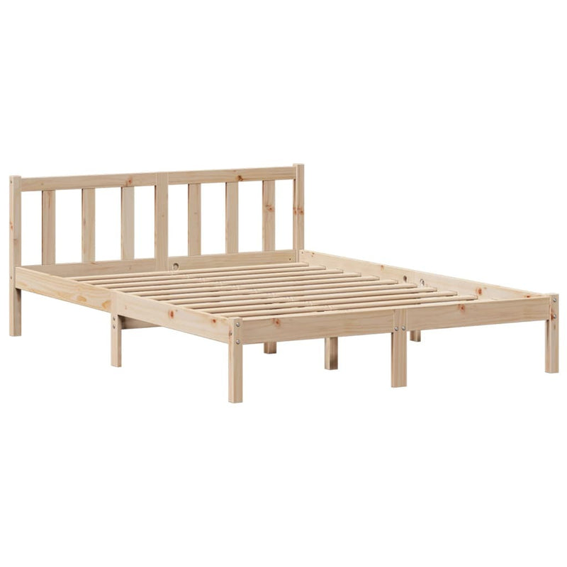 Bookcase Bed without Mattress 150x200 cm King Size Solid Wood Pine