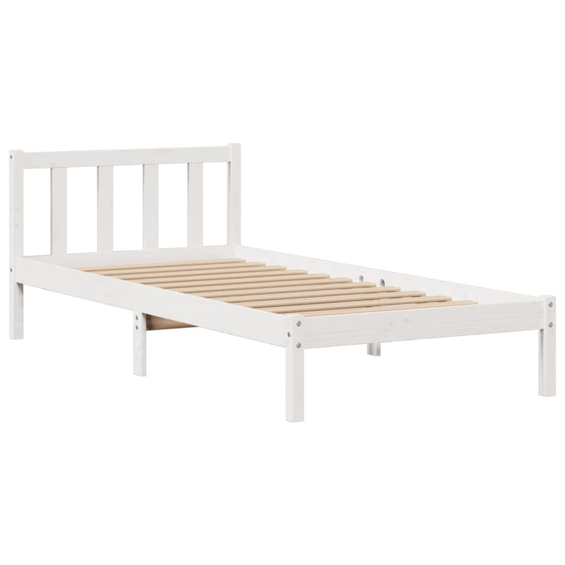 Bookcase Bed without Mattress White 75x190 cm Small Single Solid Wood Pine