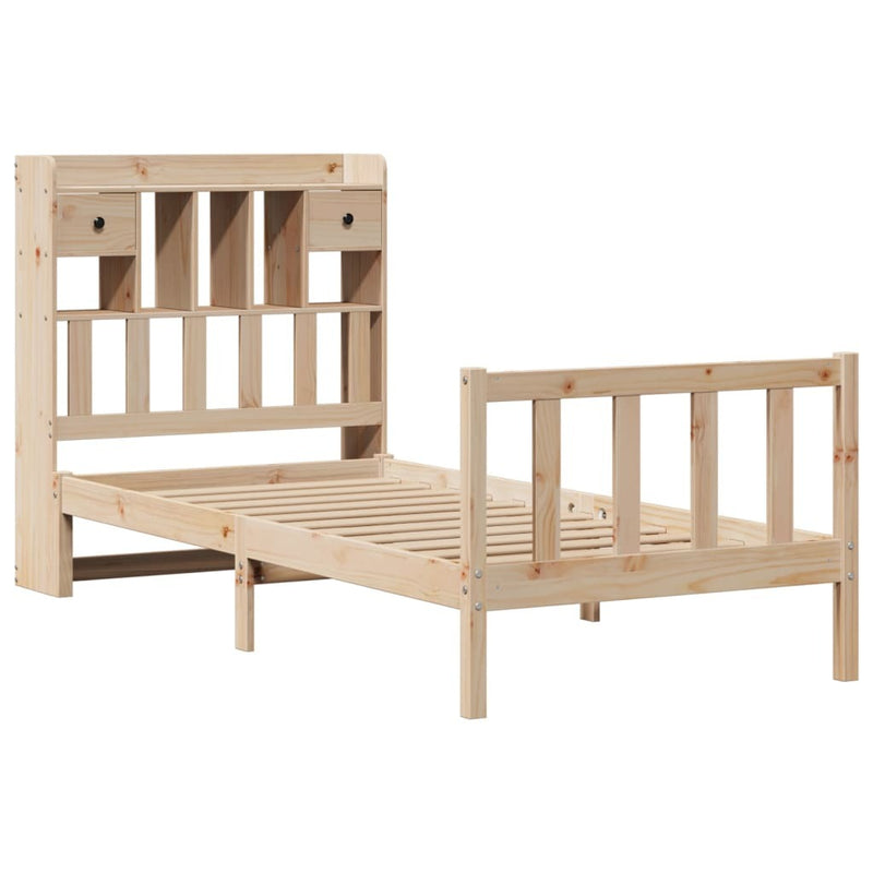 Bookcase Bed without Mattress 100x200 cm Solid Wood Pine